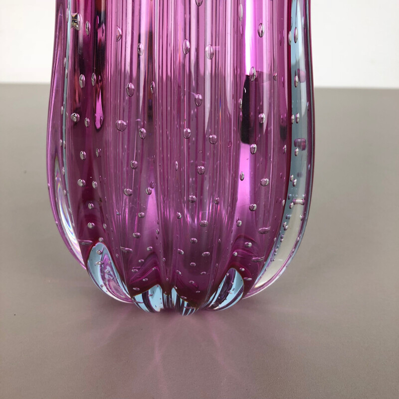 Vintage bullicante Murano glass vase by Archimede Seguso, Italy, 1970s