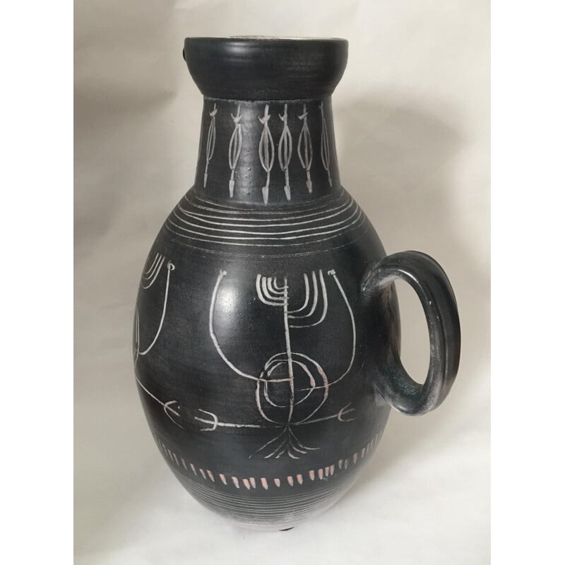 Vase vintage en céramique par Yvon Roy, des Ateliers Montgolfier