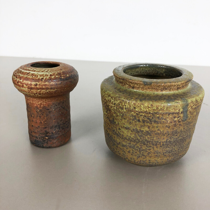 Par de vasos de cerâmica vintage de Piet Knepper para Mobach, Países Baixos 1970