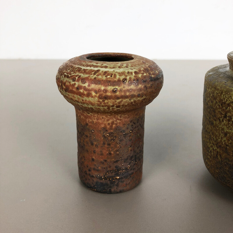 Paire de vases de poterie vintage en céramique de Piet Knepper pour Mobach, Pays-Bas 1970