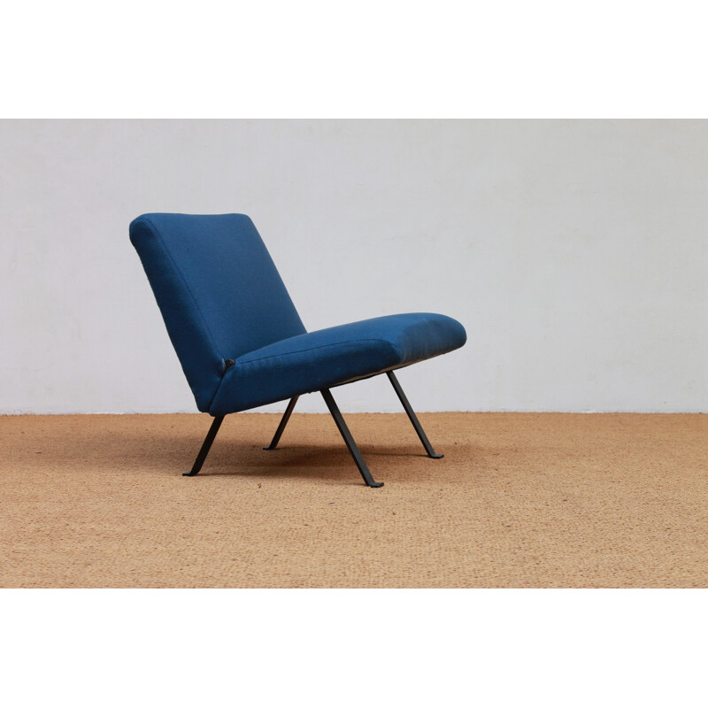 Artifort steel and blue easy chair, Joseph-André MOTTE - 1960