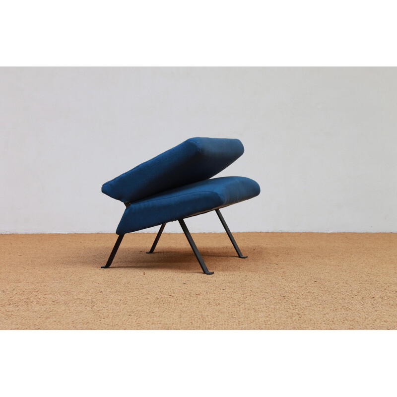 Artifort steel and blue easy chair, Joseph-André MOTTE - 1960