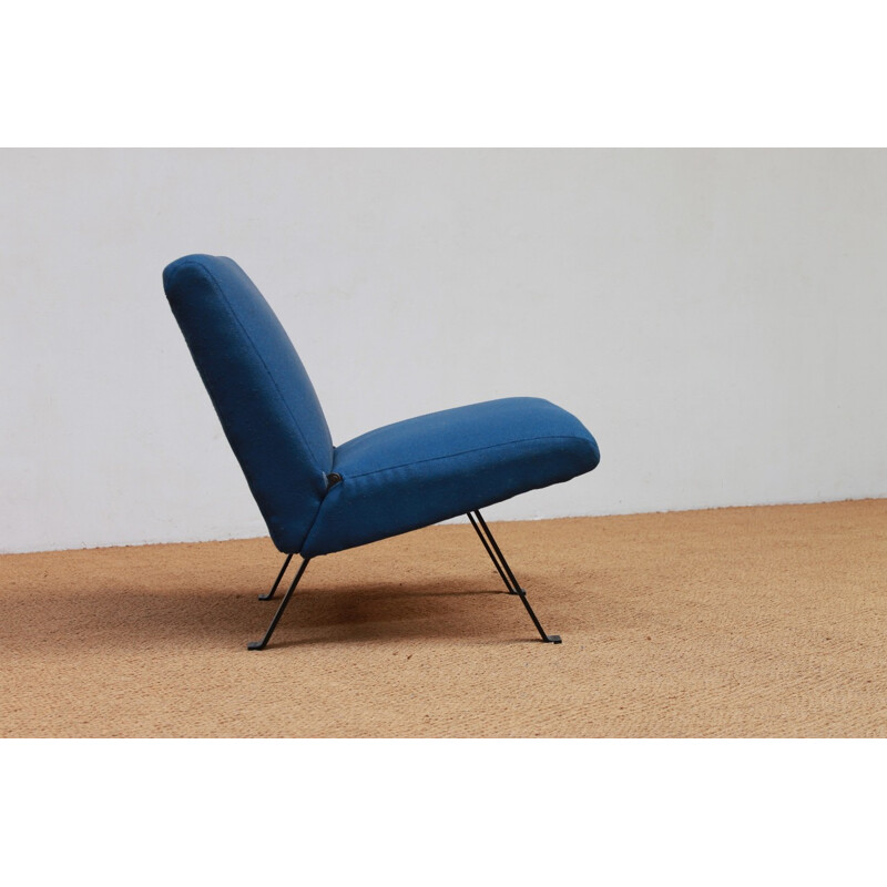 Artifort steel and blue easy chair, Joseph-André MOTTE - 1960