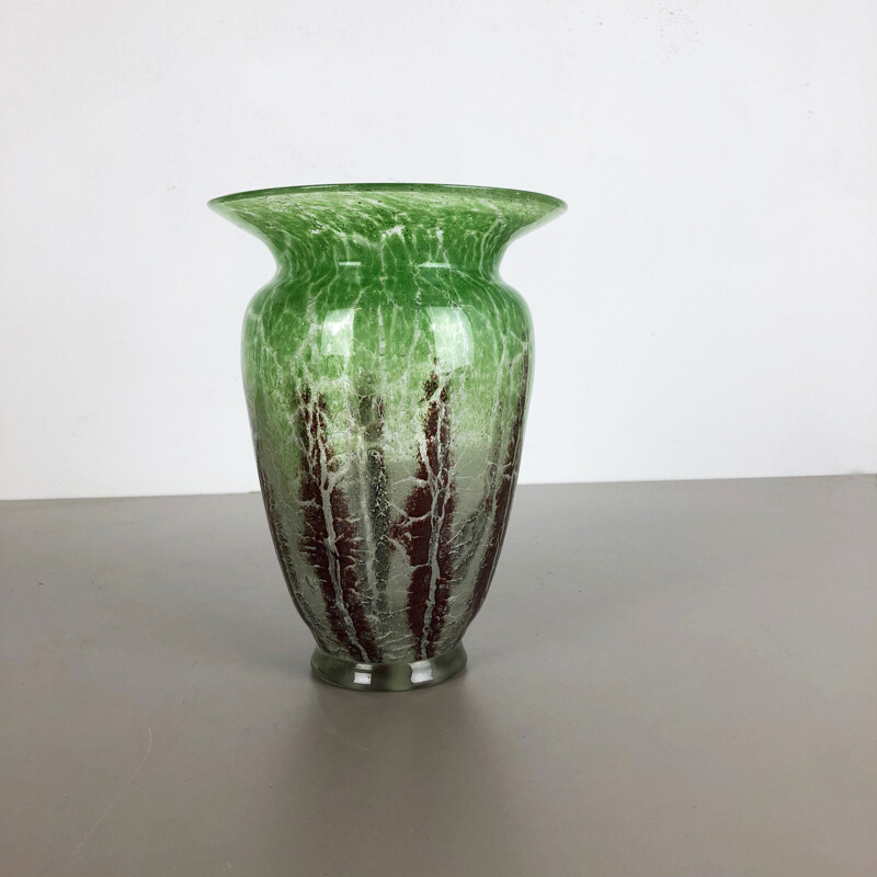 Vintage glass vase by Karl Wiedmann for WMF Ikora, 1930s