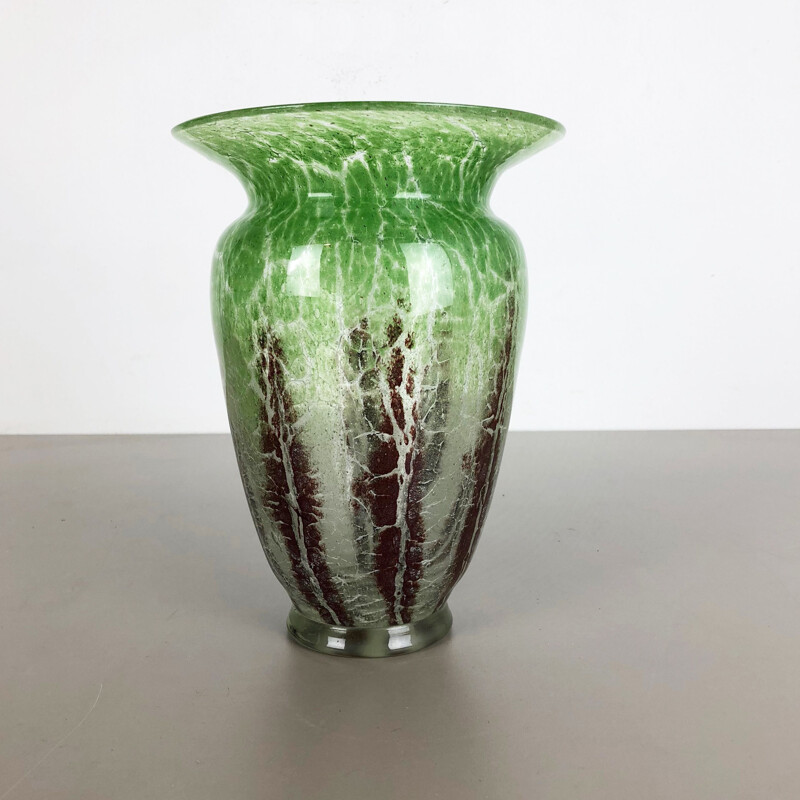 Vintage glass vase by Karl Wiedmann for WMF Ikora, 1930s