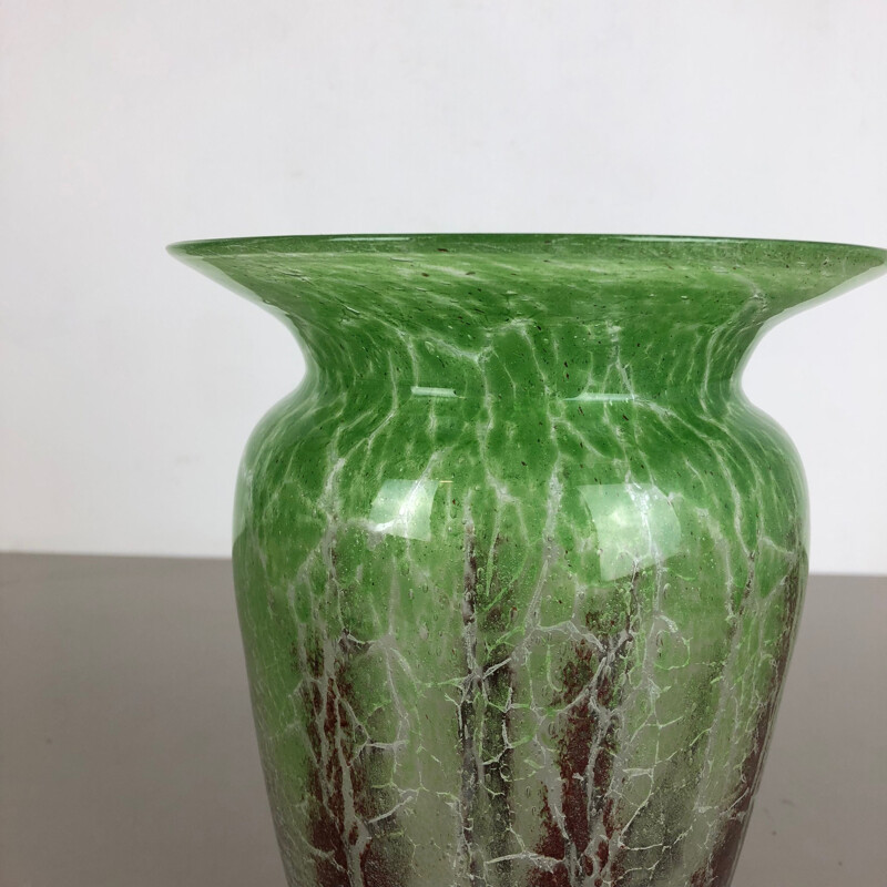 Vintage glass vase by Karl Wiedmann for WMF Ikora, 1930s