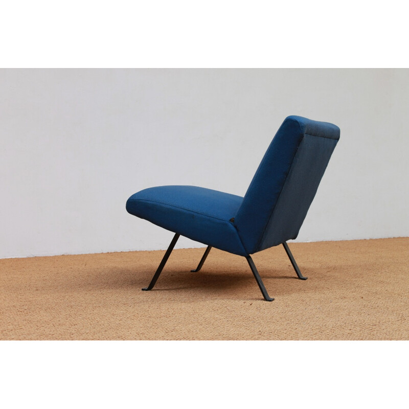 Artifort steel and blue easy chair, Joseph-André MOTTE - 1960