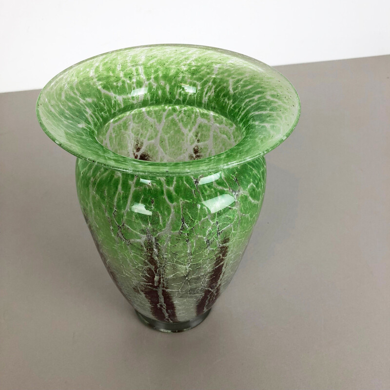 Vintage glass vase by Karl Wiedmann for WMF Ikora, 1930s