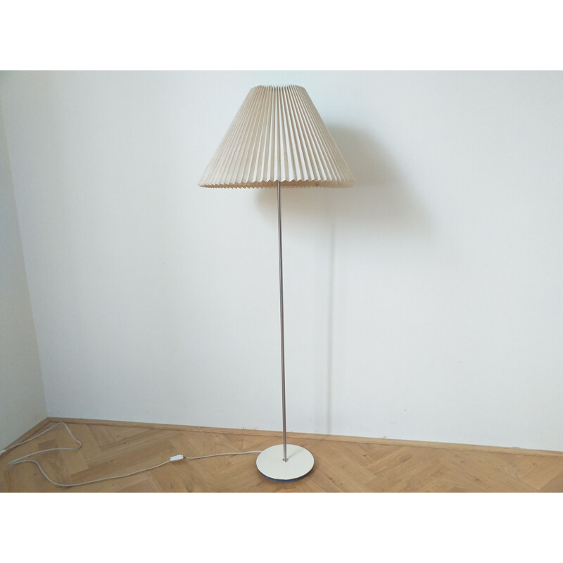 Vintage white metal floor lamp, Denmark, 1960s