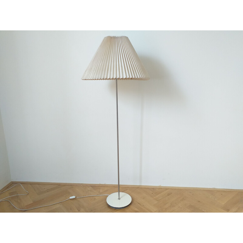 Vintage white metal floor lamp, Denmark, 1960s