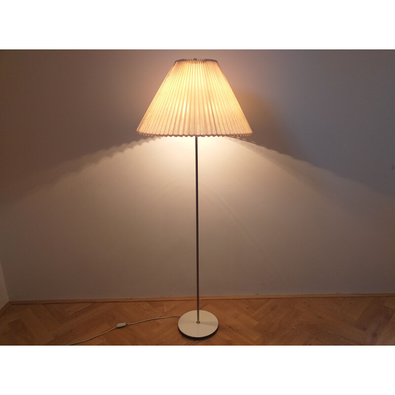 Vintage white metal floor lamp, Denmark, 1960s