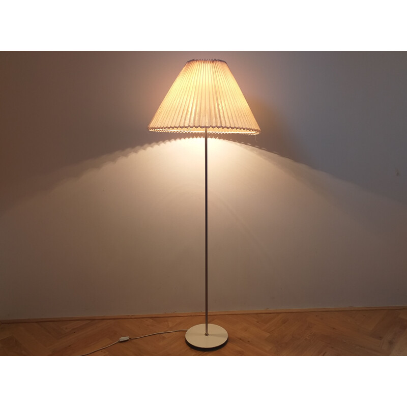 Vintage white metal floor lamp, Denmark, 1960s