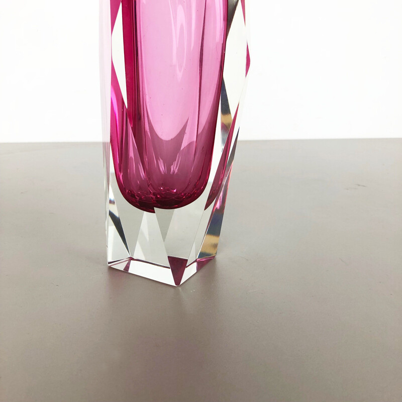 Vintage Murano glass vase by Alessandro Mandruzzato from Vetreria G. Campanella, Italy, 1970s