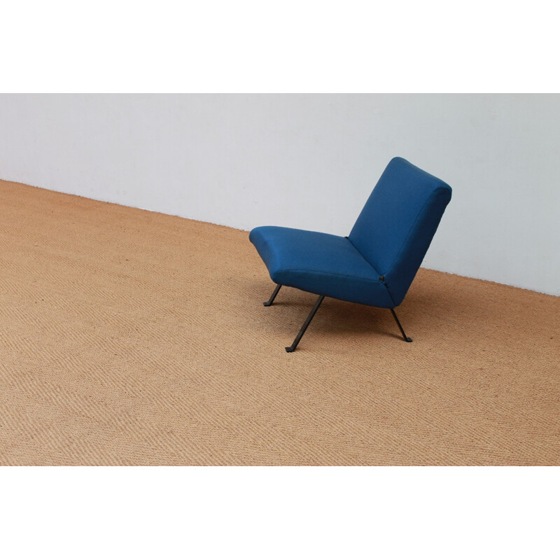 Artifort steel and blue easy chair, Joseph-André MOTTE - 1960