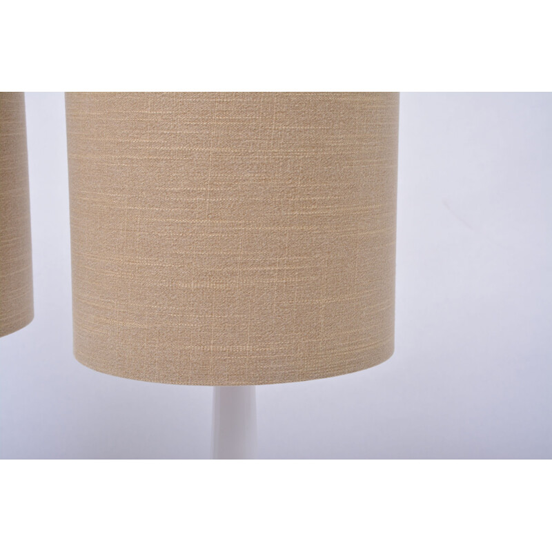 Set of 2 vintage white ceramic table lamps model 941 by Soholm, 1970s