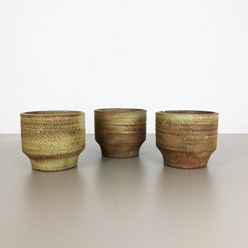 Set of 3 vintage ceramic vases by Piet Knepper for Mobach, Netherlands 1970