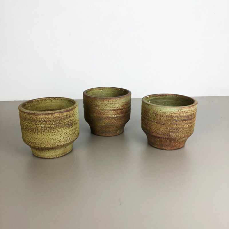 Set of 3 vintage ceramic vases by Piet Knepper for Mobach, Netherlands 1970