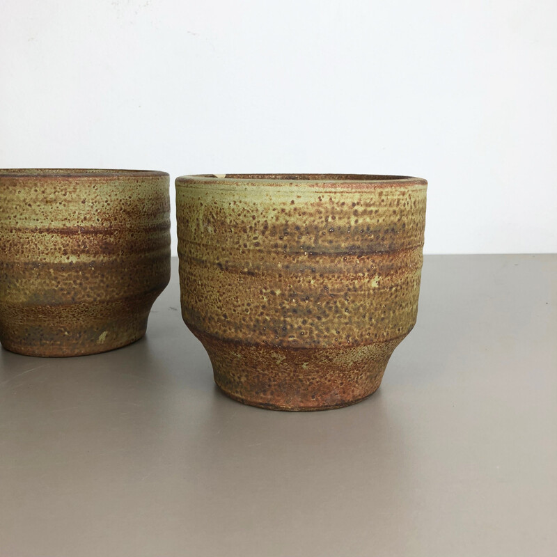 Ensemble de 3 vases de poterie vintage en céramique de Piet Knepper pour Mobach, Pays-Bas 1970