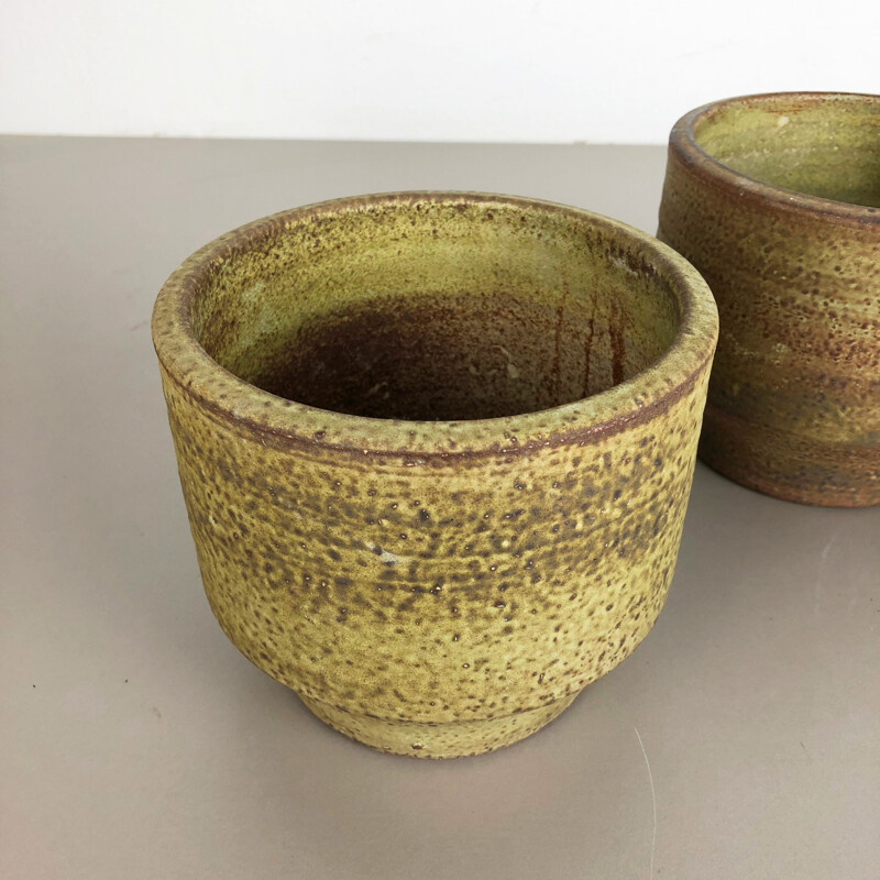 Conjunto de 3 vasos de cerâmica vintage de Piet Knepper para Mobach, Países Baixos 1970