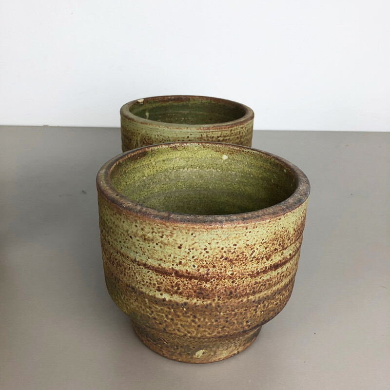 Ensemble de 3 vases de poterie vintage en céramique de Piet Knepper pour Mobach, Pays-Bas 1970