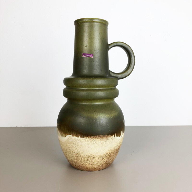 Gran jarrón verde vintage de Scheurich, Alemania, 1970