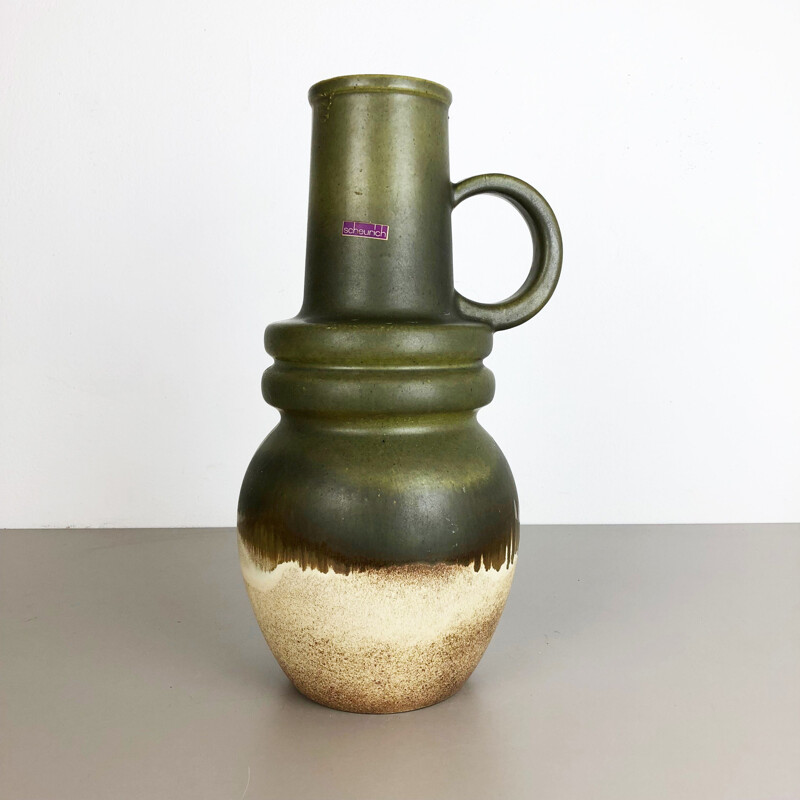 Vintage large green vase by Scheurich, Germany, 1970s