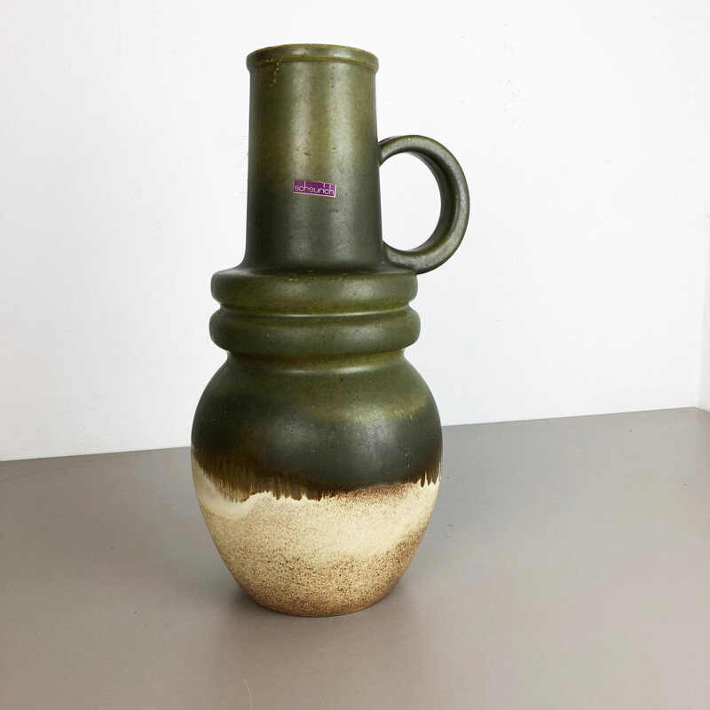 Vintage large green vase by Scheurich, Germany, 1970s