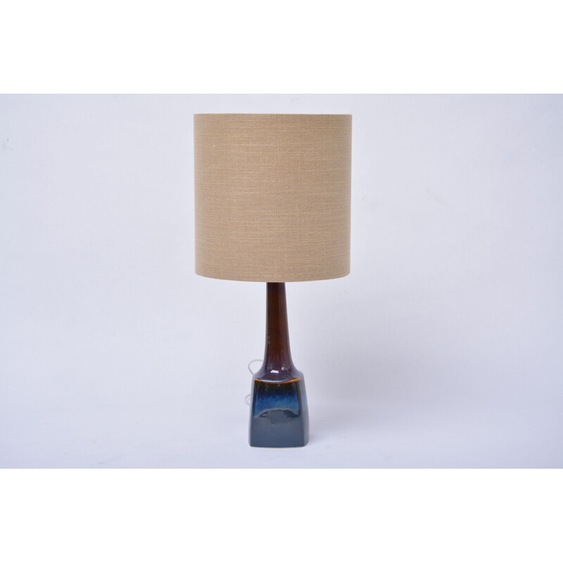 Vintage blue ceramic model 941 table lamp by Soholm, 1970s
