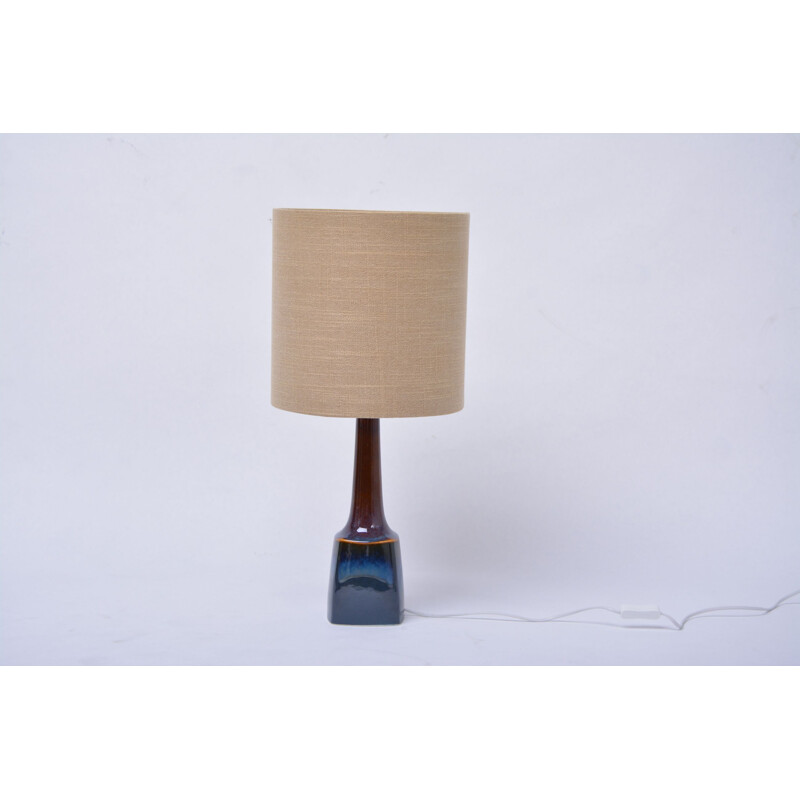 Vintage blue ceramic model 941 table lamp by Soholm, 1970s