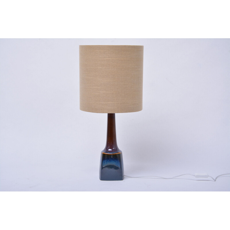 Vintage blue ceramic model 941 table lamp by Soholm, 1970s