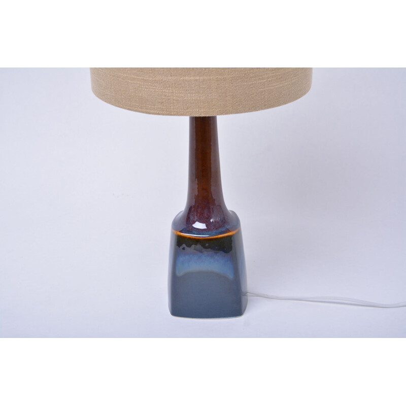 Vintage blue ceramic model 941 table lamp by Soholm, 1970s