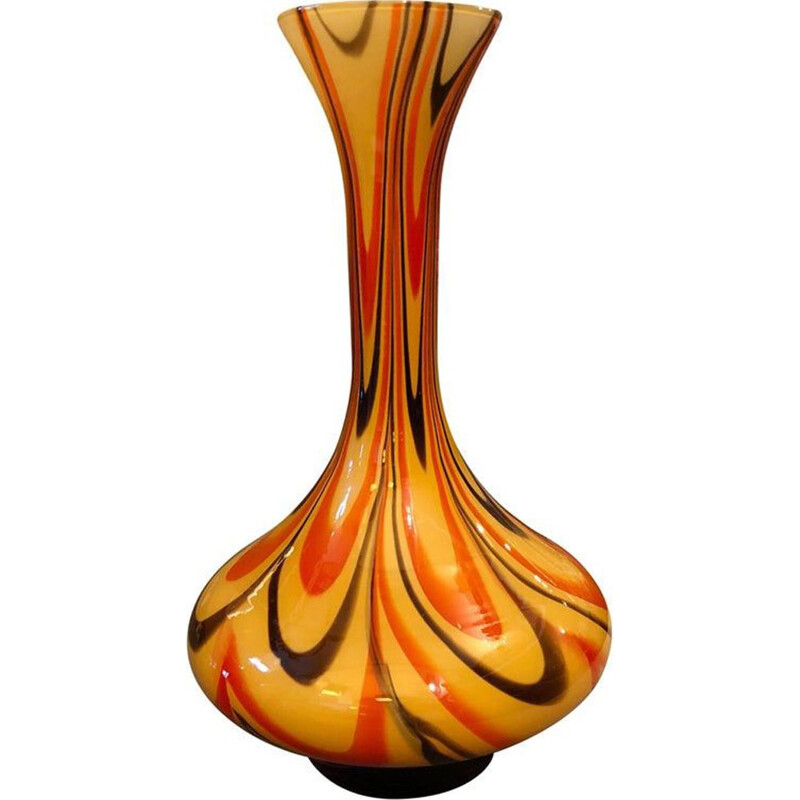 Vintage opaline glass Italian vase, circa 1970