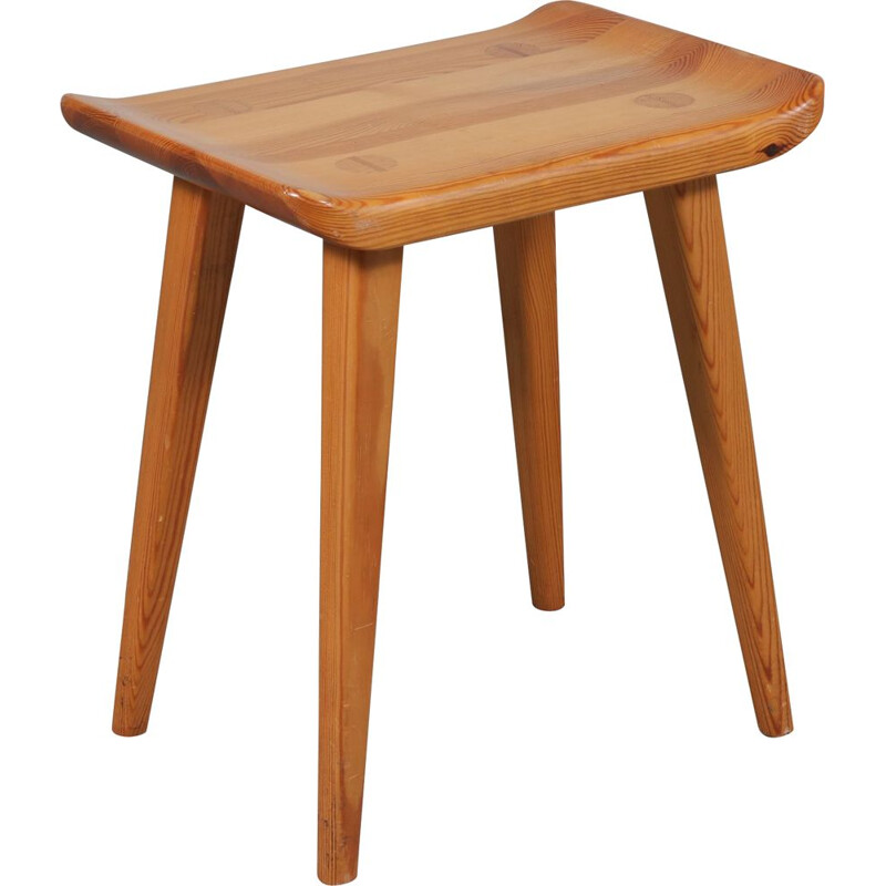 Vintage pine stool by Goran Malmvall, from Karl Andersson & Son, Denmark, 1950s