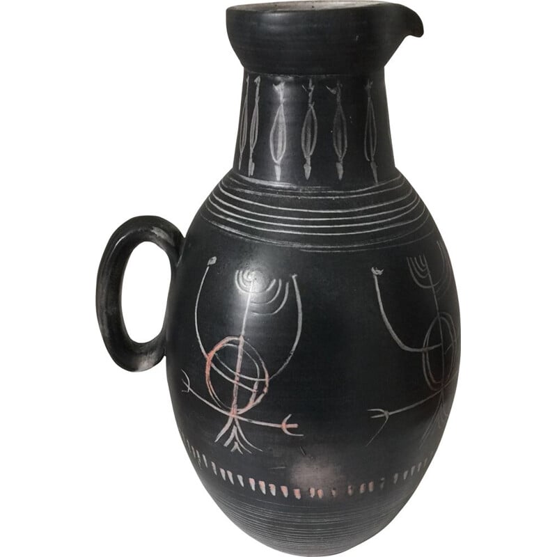 Vase vintage en céramique par Yvon Roy, des Ateliers Montgolfier
