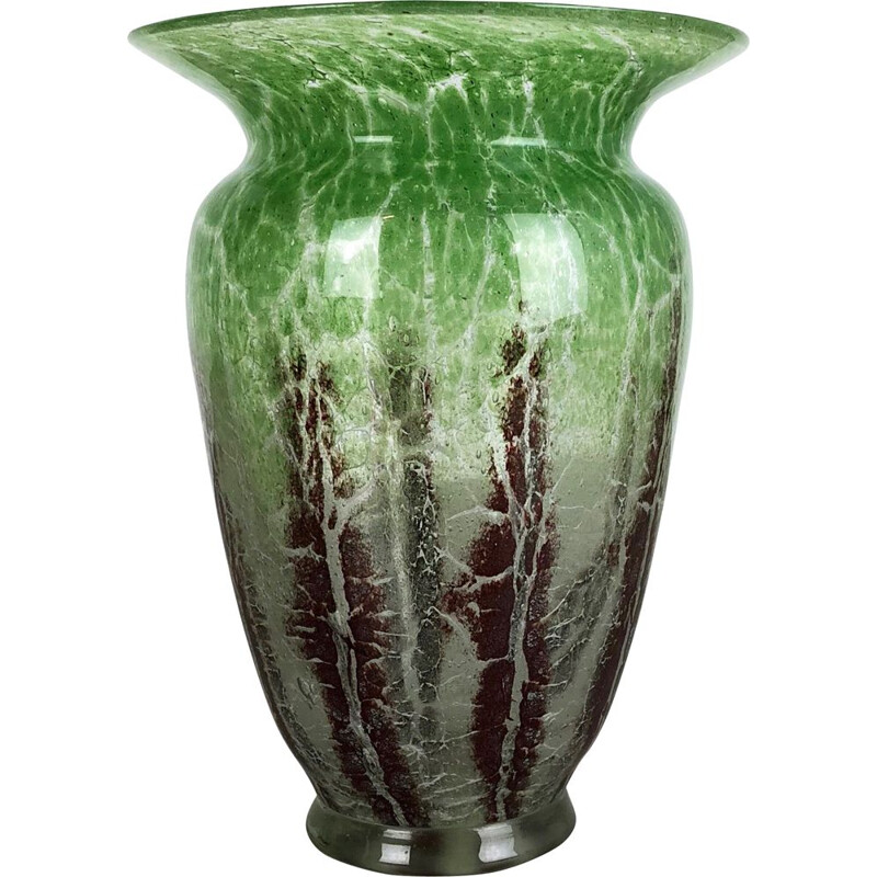 Vintage glass vase by Karl Wiedmann for WMF Ikora, 1930s