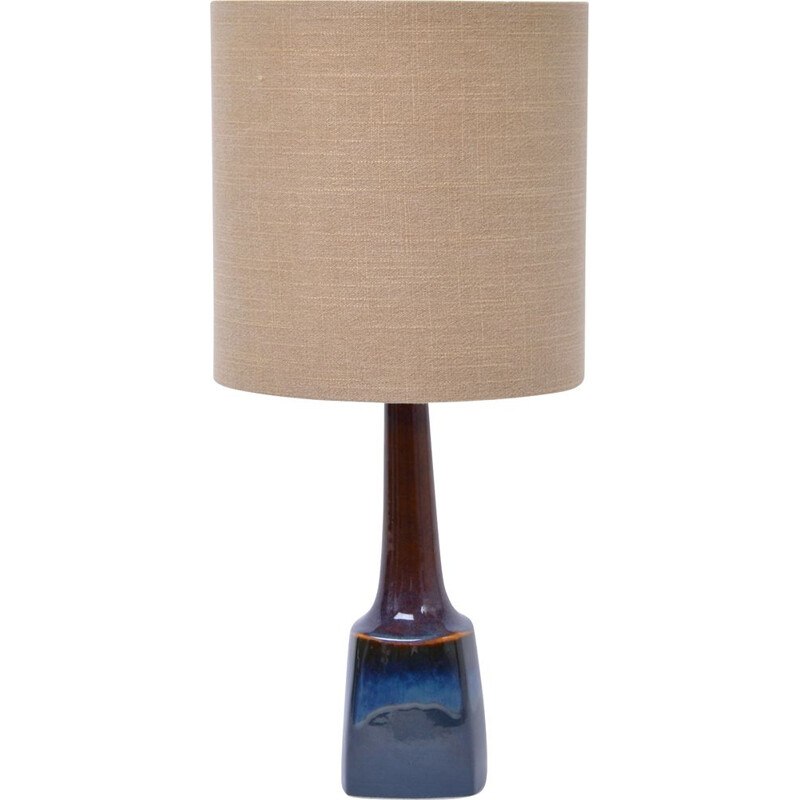 Vintage blue ceramic model 941 table lamp by Soholm, 1970s