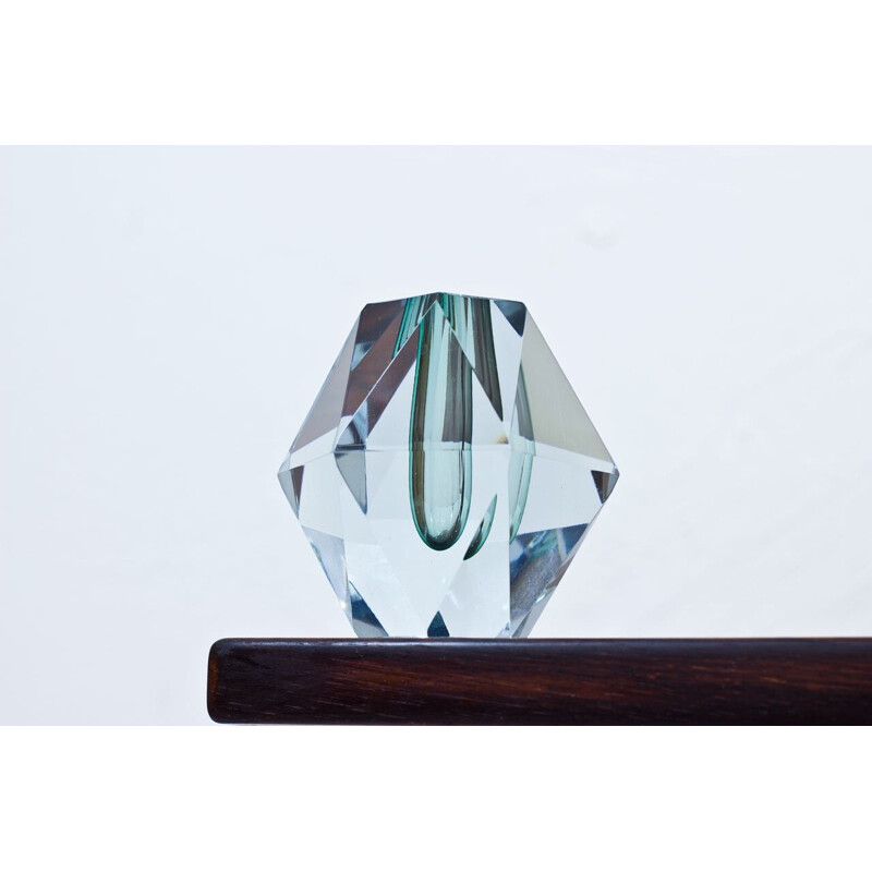 Crystal diamond cut vintage vase by Strömbergshyttan, 1960s