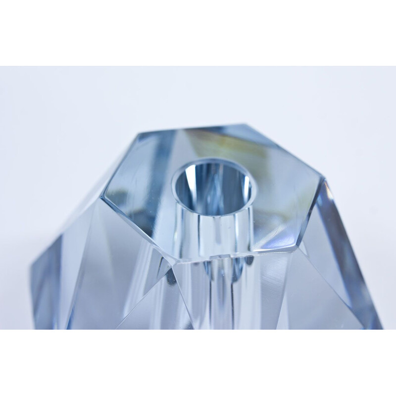 Crystal diamond cut vintage vase by Strömbergshyttan, 1960s