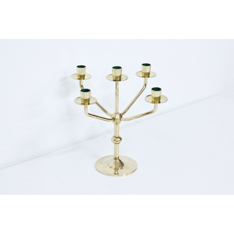 Swedish brass candelabra by Kee Mora, 1950s