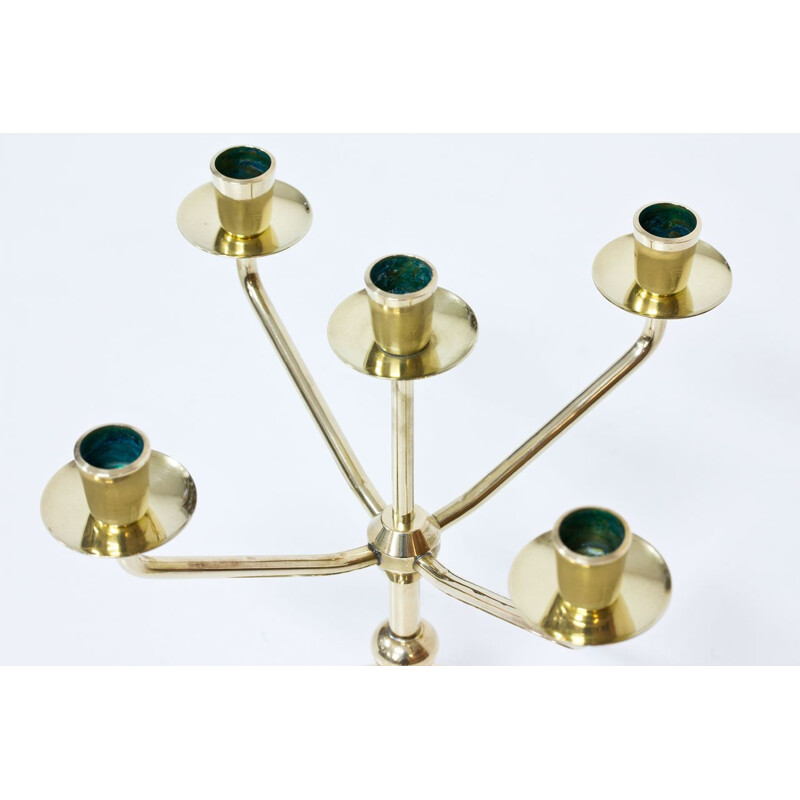 Swedish brass candelabra by Kee Mora, 1950s