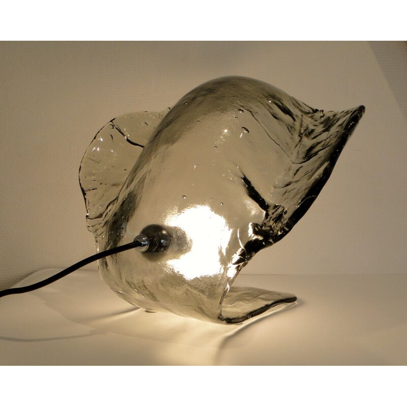 Murano glass vintage Mazzega oyster lamp, 1970s