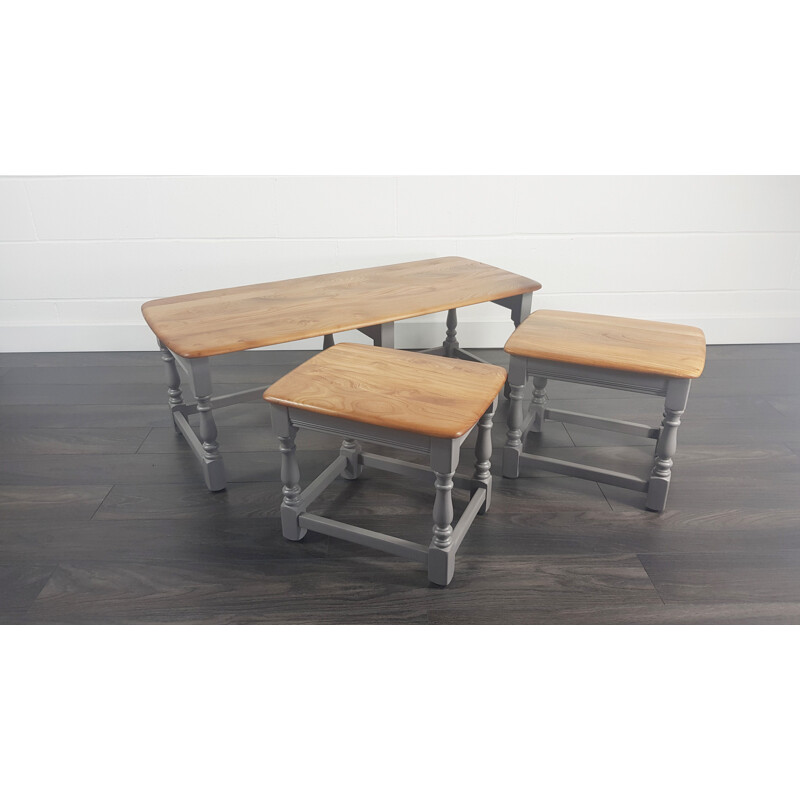 3 nesting tables Trinity vintage  by Lucian Ercolani for Ercol, 1970s