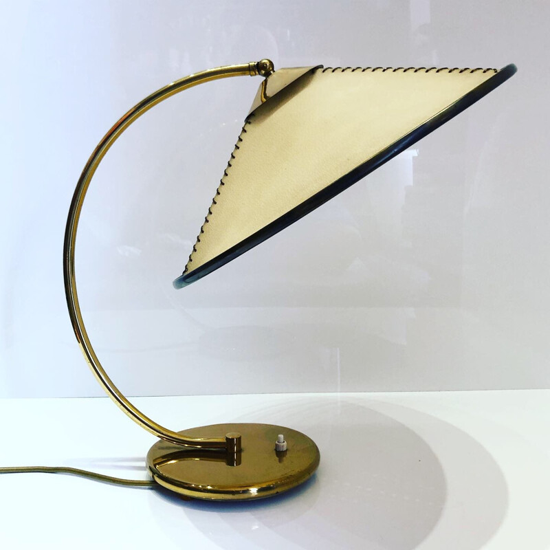 Grande Lampe de table vintage Bauhaus par Helena Frantova 1950