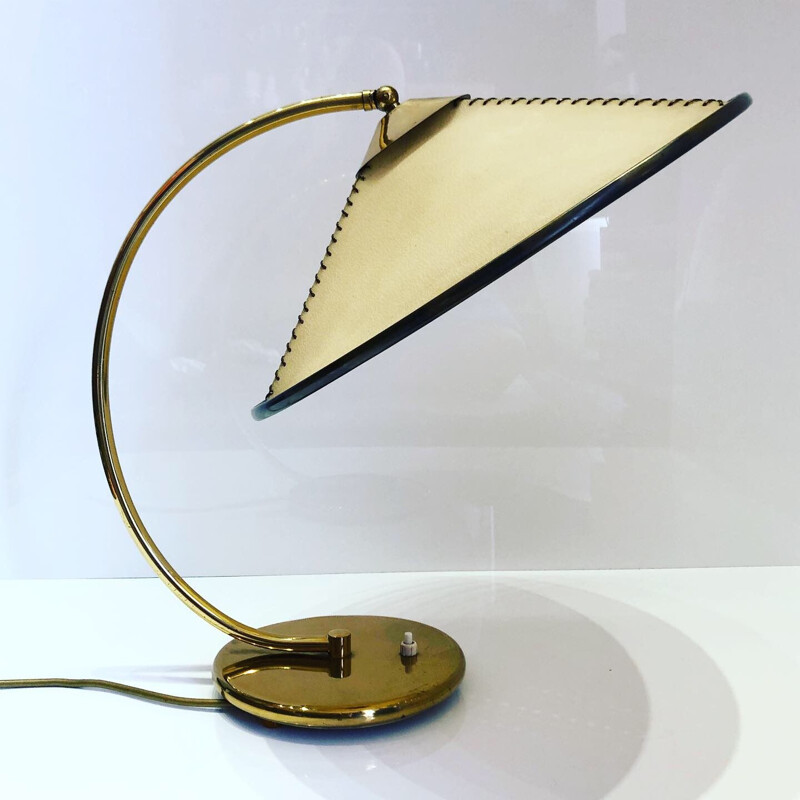 Large Bauhaus vintage table lamp by Helena Frantova 1950