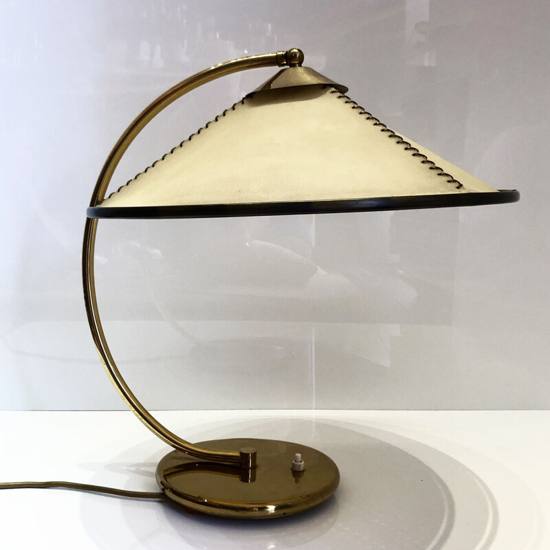 Grande Lampe de table vintage Bauhaus par Helena Frantova 1950