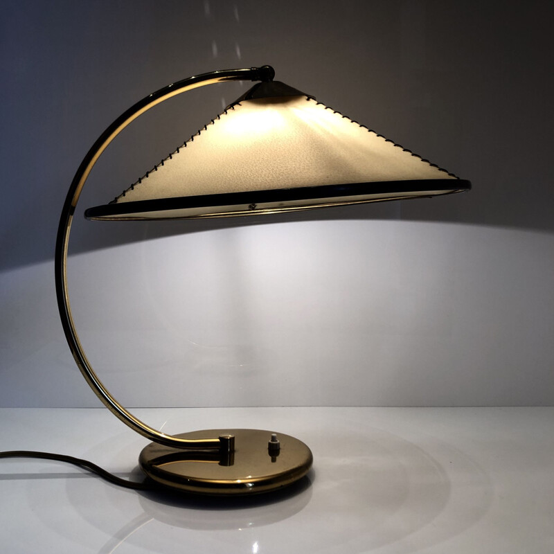 Large Bauhaus vintage table lamp by Helena Frantova 1950