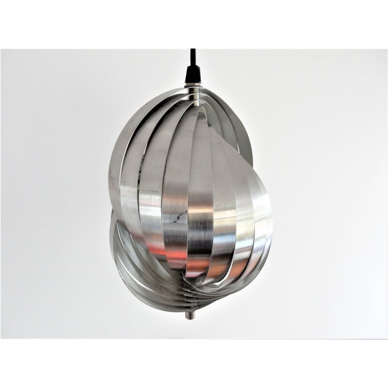 Vintage spiral kinetics pendant lamp by Henri Mathieu, France 1960