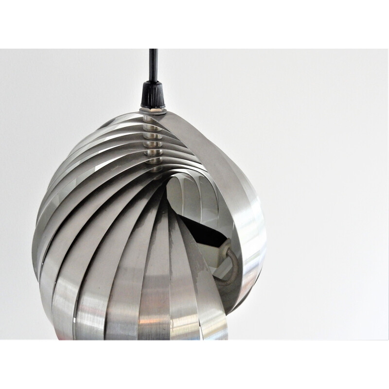 Vintage spiral kinetics pendant lamp by Henri Mathieu, France 1960