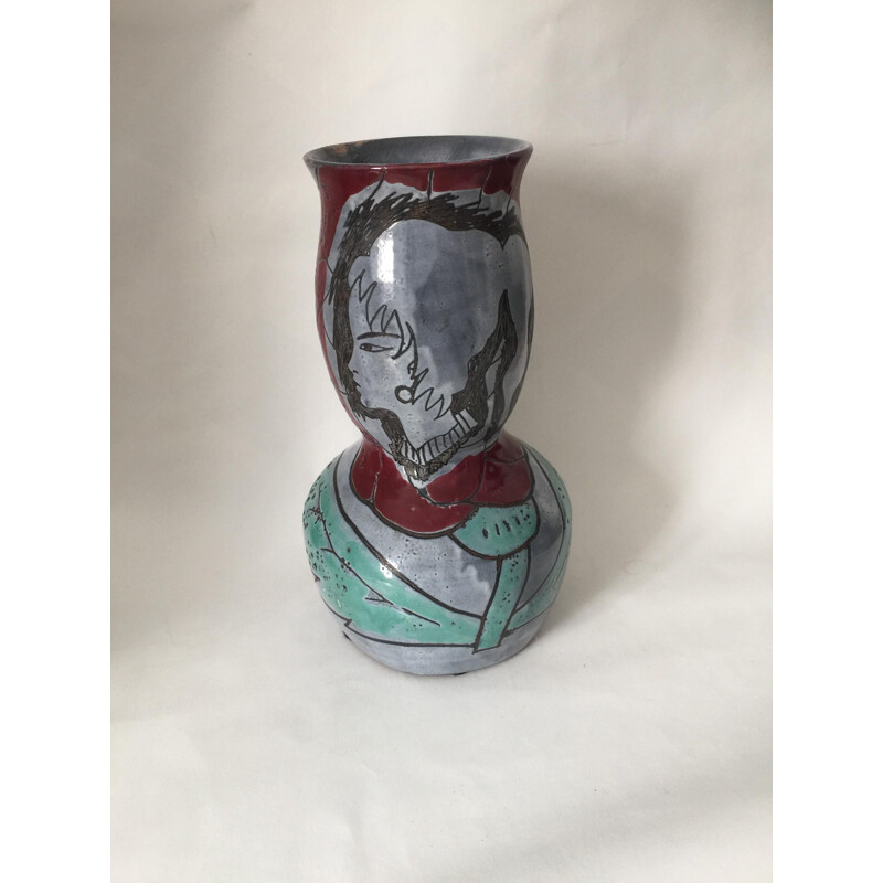 Vintage ceramic vase from Atelier Grandjean Jourdan by Vallauris