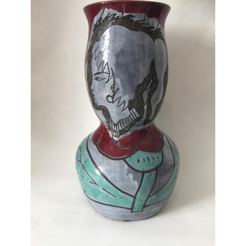 Vase vintage en céramique de Atelier Grandjean Jourdan par Vallauris
